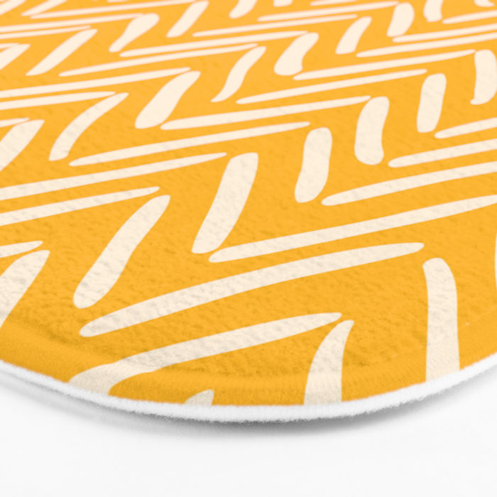 Arrow Lines Pattern in Mustard Yellow shades 1 Bath Mat Gallery Image 3
