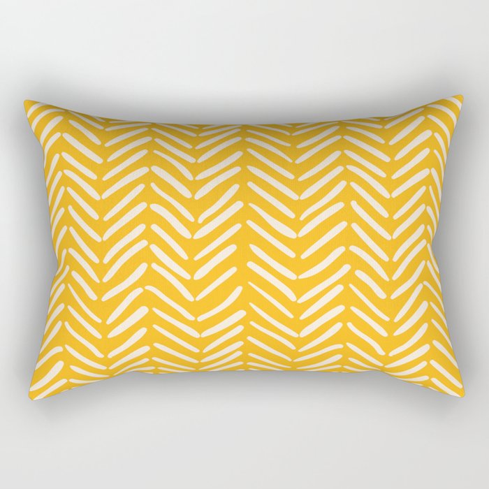 Arrow Lines Pattern in Mustard Yellow shades 1 Rectangular Pillow Gallery Image 2