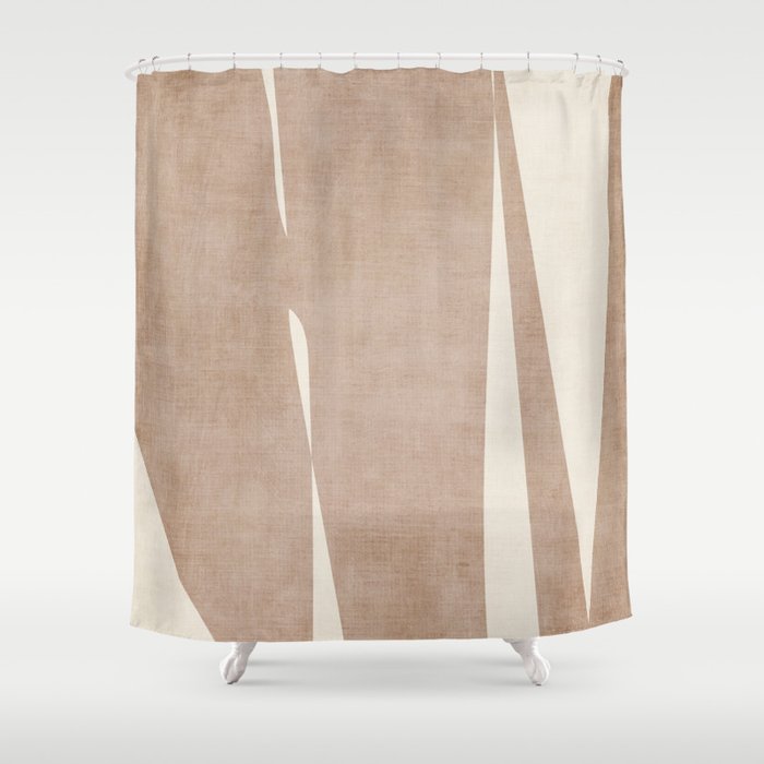 Light Brown Modern Minimalist Abstract Shower Curtain Gallery Image 1