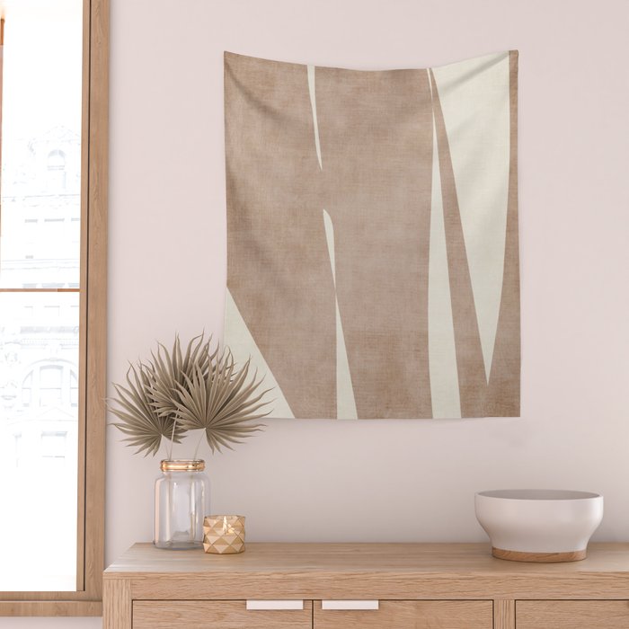 Light Brown Modern Minimalist Abstract Wall Tapestry Gallery Image 2