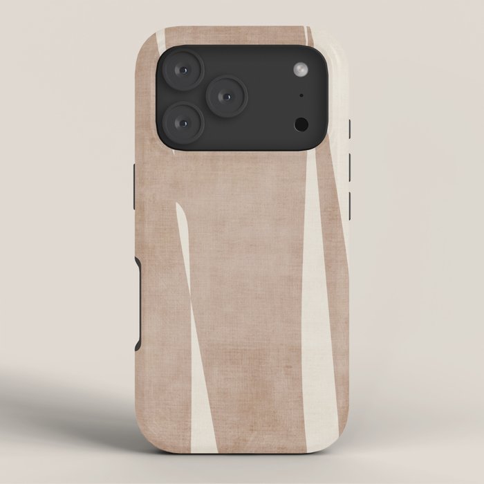 Light Brown Modern Minimalist Abstract iPhone Case Gallery Image 3