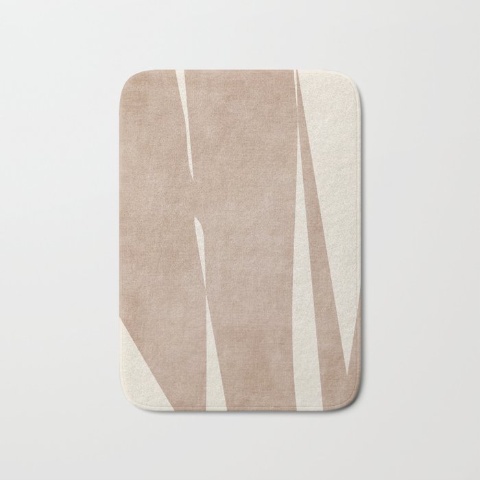 Light Brown Modern Minimalist Abstract Bath Mat Gallery Image 1