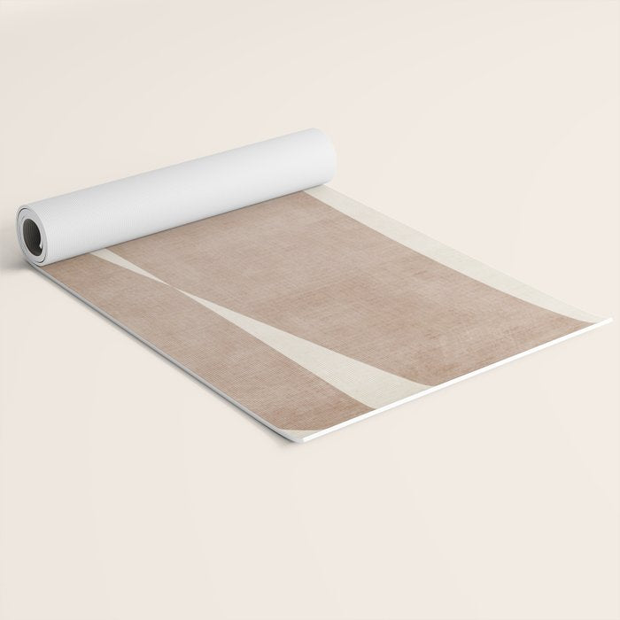 Light Brown Modern Minimalist Abstract Yoga Mat Gallery Image 2