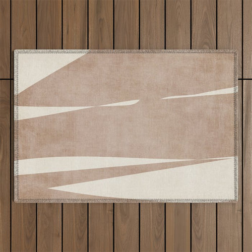 Light Brown Modern Minimalist Abstract Outdoor Rug Gallery Image 1