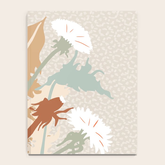 Big flower Dandelion blossom modern illustration rusty terracotta Notebook Gallery Image 4