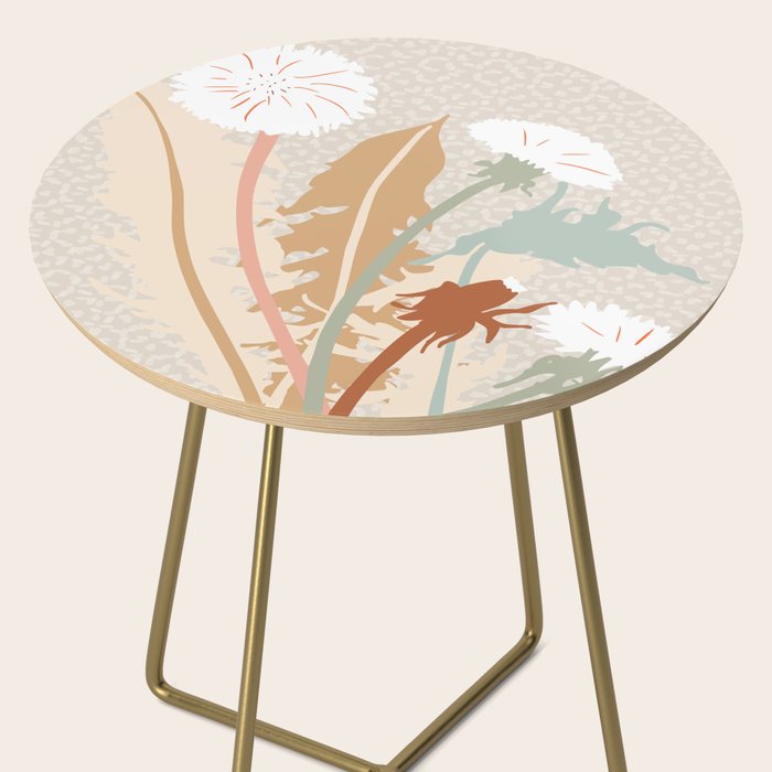 Big flower Dandelion blossom modern illustration rusty terracotta Side Table Gallery Image 2