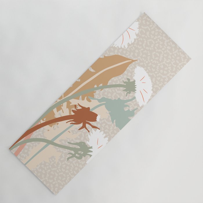 Big flower Dandelion blossom modern illustration rusty terracotta Yoga Mat Gallery Image 1