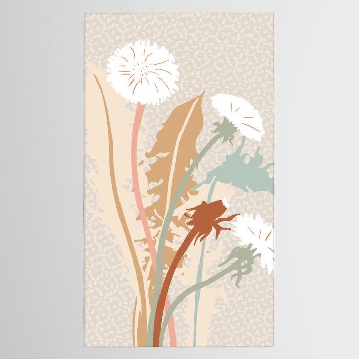 Big flower Dandelion blossom modern illustration rusty terracotta Tablecloth Gallery Image 2