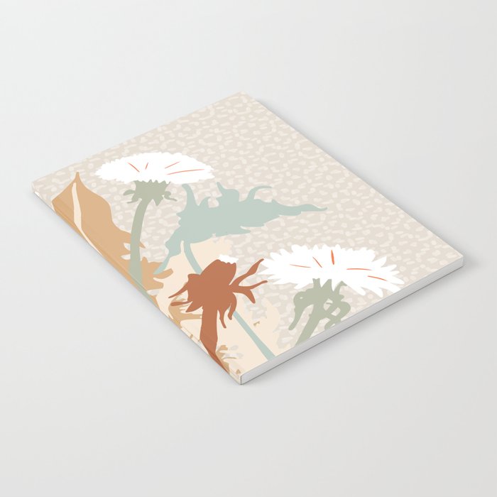 Big flower Dandelion blossom modern illustration rusty terracotta Notebook Gallery Image 2