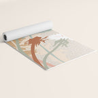 Big flower Dandelion blossom modern illustration rusty terracotta Yoga Mat Gallery Image 2