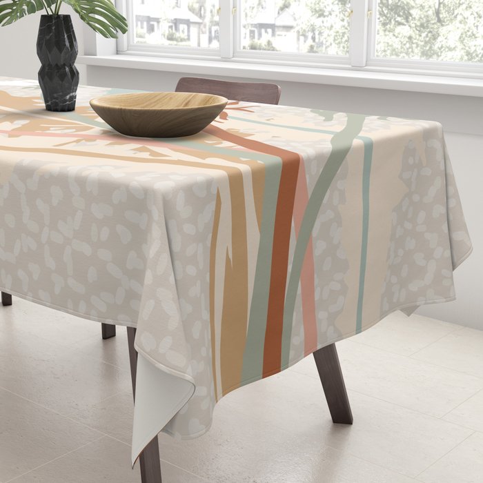 Big flower Dandelion blossom modern illustration rusty terracotta Tablecloth Gallery Image 3