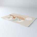 Big flower Dandelion blossom modern illustration rusty terracotta Rug Gallery Image 3