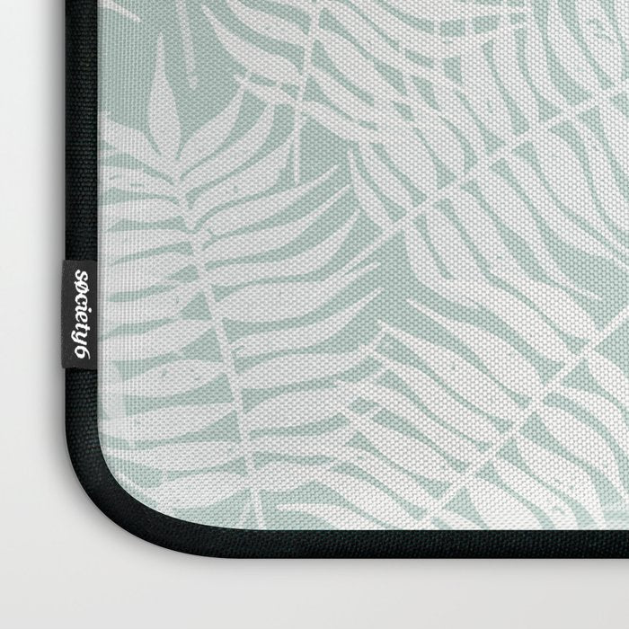 Palm Leaves . Soft Aqua Laptop Sleeve Gallery Image 3