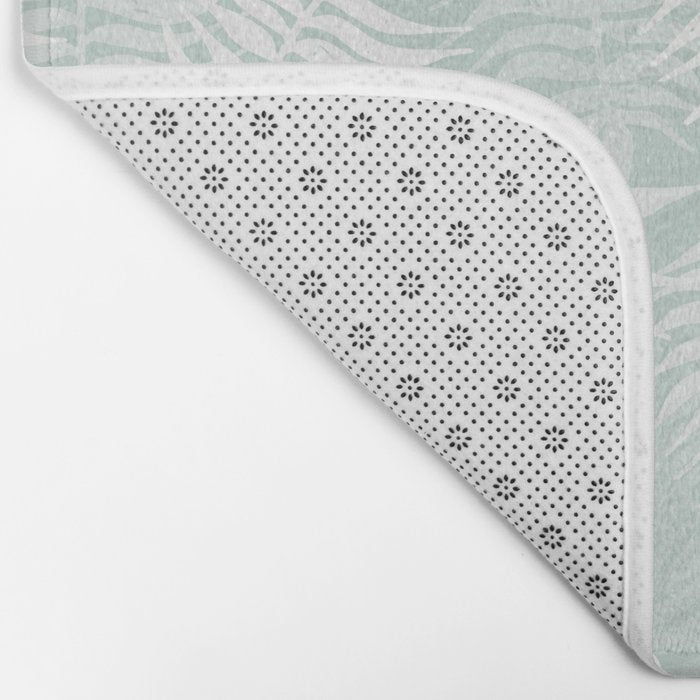 Palm Leaves . Soft Aqua Bath Mat Gallery Image 2