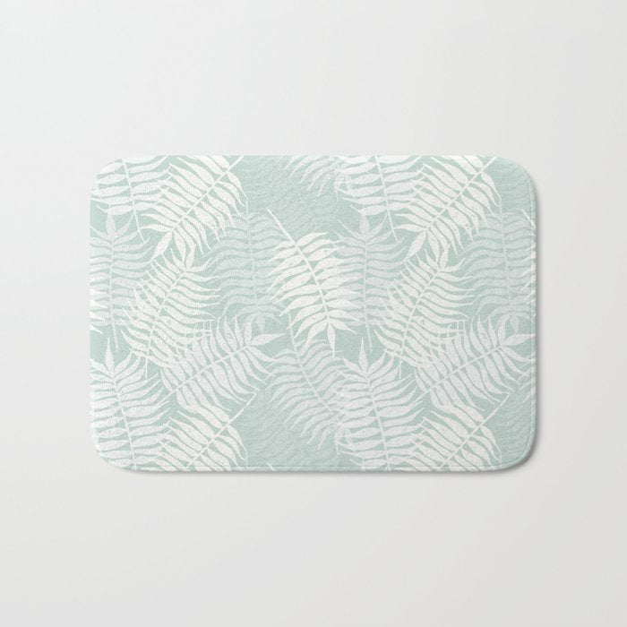Palm Leaves . Soft Aqua Bath Mat Gallery Image 1
