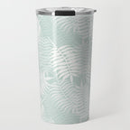 Palm Leaves . Soft Aqua Travel Mug Gallery Image 1