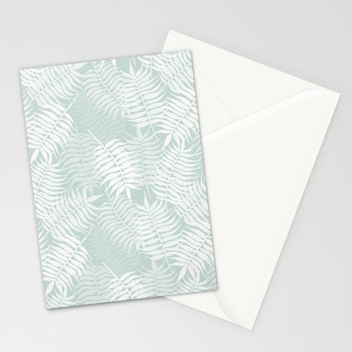 Palm Leaves . Soft Aqua Stationery Card Gallery Image 2
