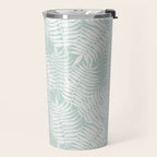 Palm Leaves . Soft Aqua Travel Mug Gallery Image 2