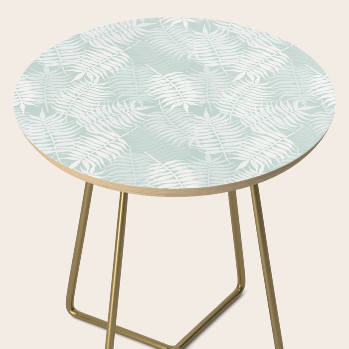 Palm Leaves . Soft Aqua Side Table Gallery Image 2