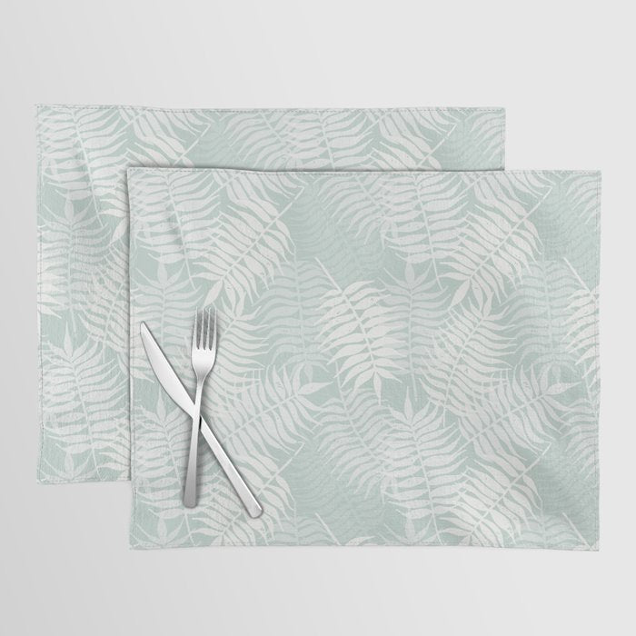 Palm Leaves . Soft Aqua Placemat Gallery Image 1