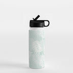 Palm Leaves . Soft Aqua Water Bottle Gallery Image 1