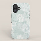 Palm Leaves . Soft Aqua iPhone Case Gallery Image 1