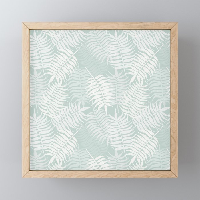 Palm Leaves . Soft Aqua Mini Art Print Gallery Image 1