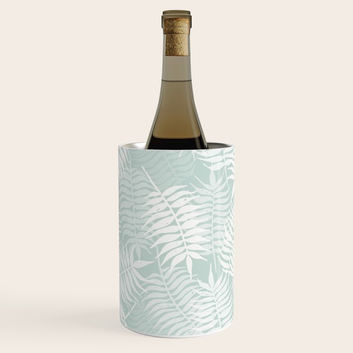 Palm Leaves . Soft Aqua Wine Chiller Gallery Image 1
