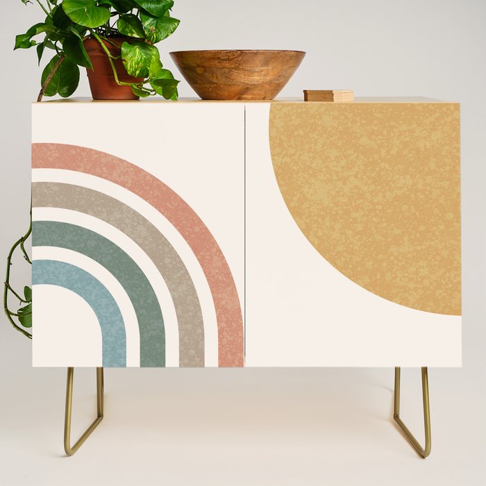 Mid Century Colorful Sun and Rainbow Credenza Gallery Image 1