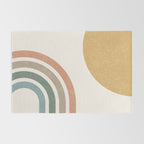 Mid Century Colorful Sun and Rainbow Rug Gallery Image 2