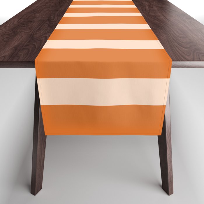 Mixed Stripe Pattern in Orange and Pink Table Runner Gallery Image 1
