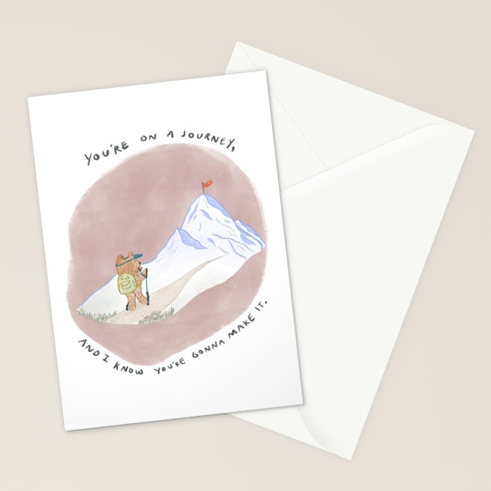 Bear on a Journey, Mountain Adventure Stationery Card Gallery Image 2
