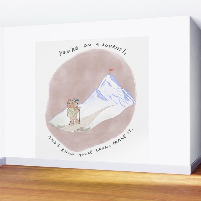 Bear on a Journey, Mountain Adventure Wall Mural Gallery Image 2