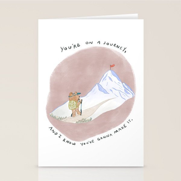 Bear on a Journey, Mountain Adventure Stationery Card Gallery Image 1