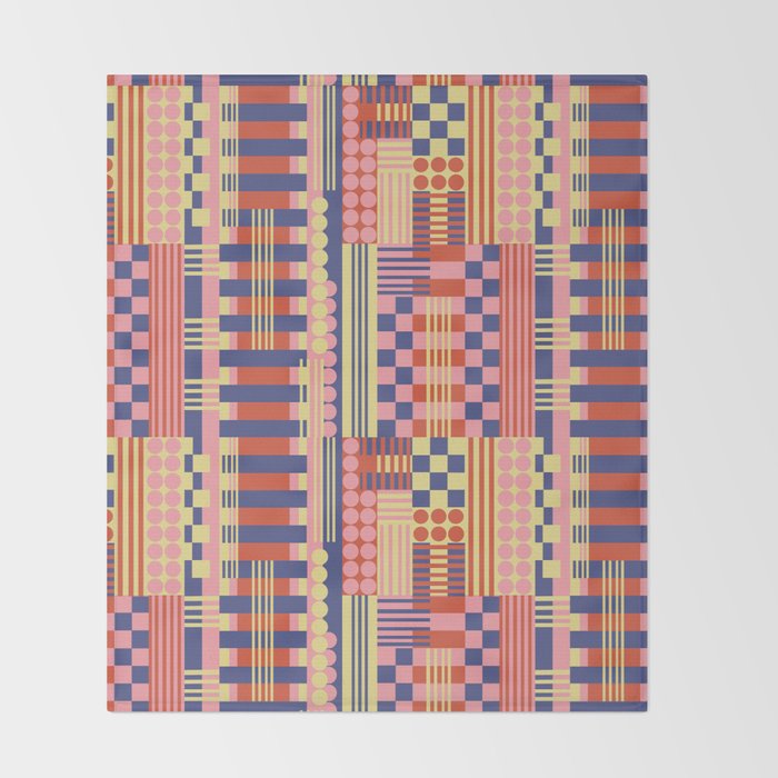 Geometric Composition Colorful Throw Blanket Gallery Image 2