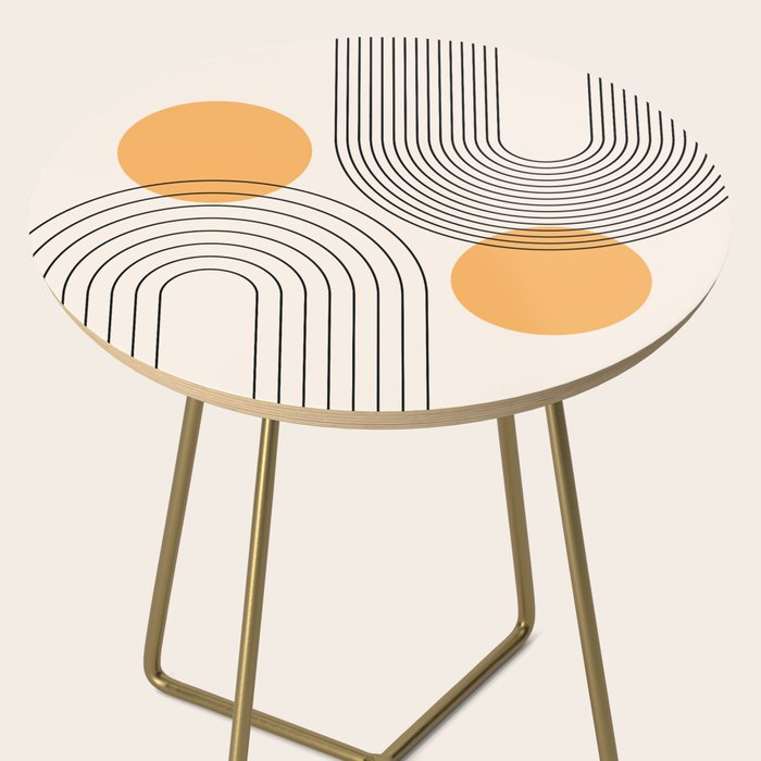 Mid Century Modern Geometric 70 (Rainbow and Sun Abstraction) Side Table Gallery Image 2