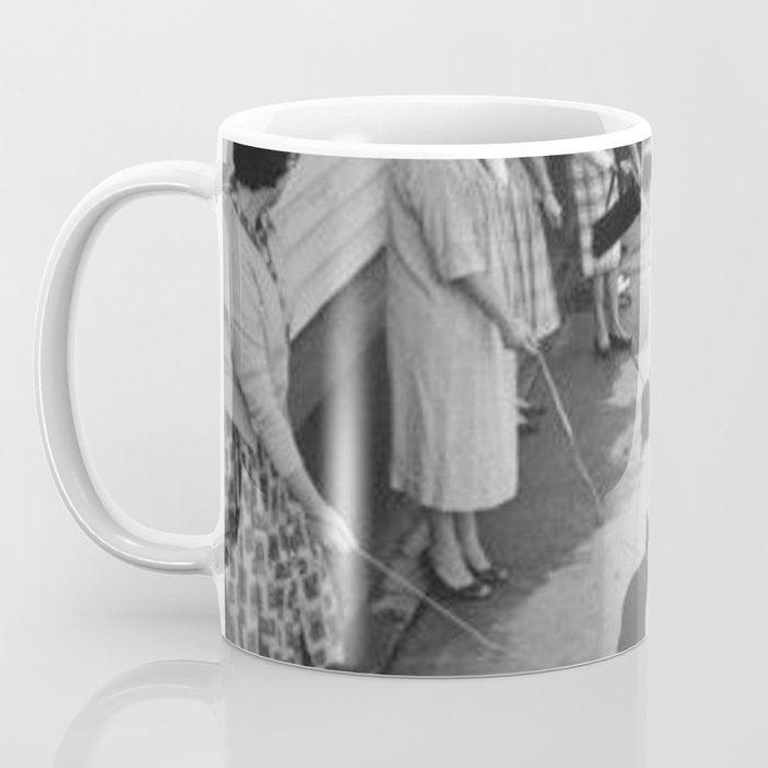 Black Cats Auditioning in Hollywood black and white photograph Coffee Mug Gallery Image 3