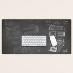 Fire Truck Patent - Fireman Art - Black Chalkboard Desk Mat Gallery Image 1