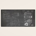 Fire Truck Patent - Fireman Art - Black Chalkboard Desk Mat Gallery Image 3