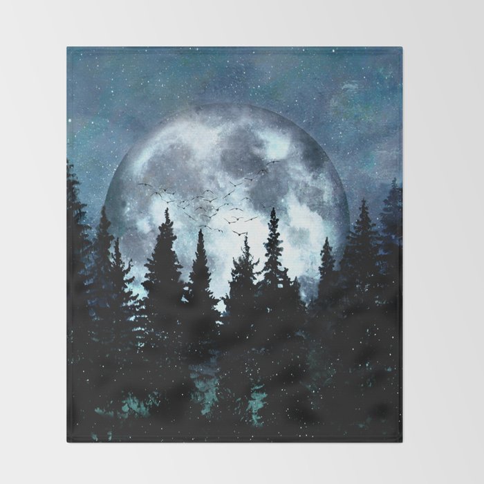 Full Moon II Throw Blanket Gallery Image 2
