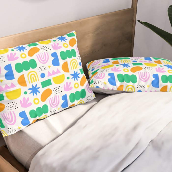 Colorful abstract organic shape art pattern Pillow Sham Gallery Image 2