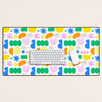 Colorful abstract organic shape art pattern Desk Mat Gallery Image 1