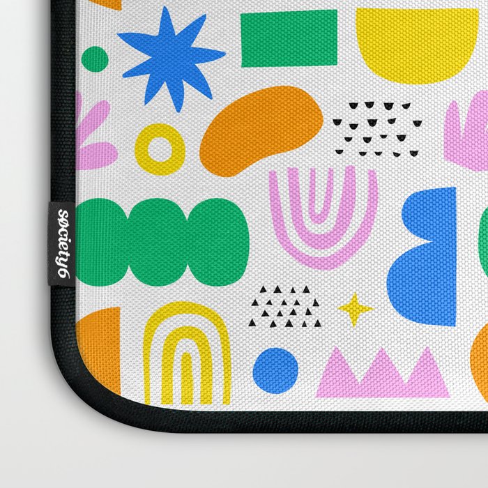 Colorful abstract organic shape art pattern Laptop Sleeve Gallery Image 3