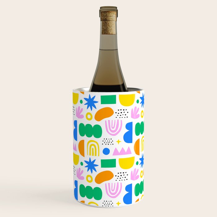 Colorful abstract organic shape art pattern Wine Chiller Gallery Image 1