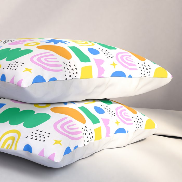 Colorful abstract organic shape art pattern Pillow Sham Gallery Image 3