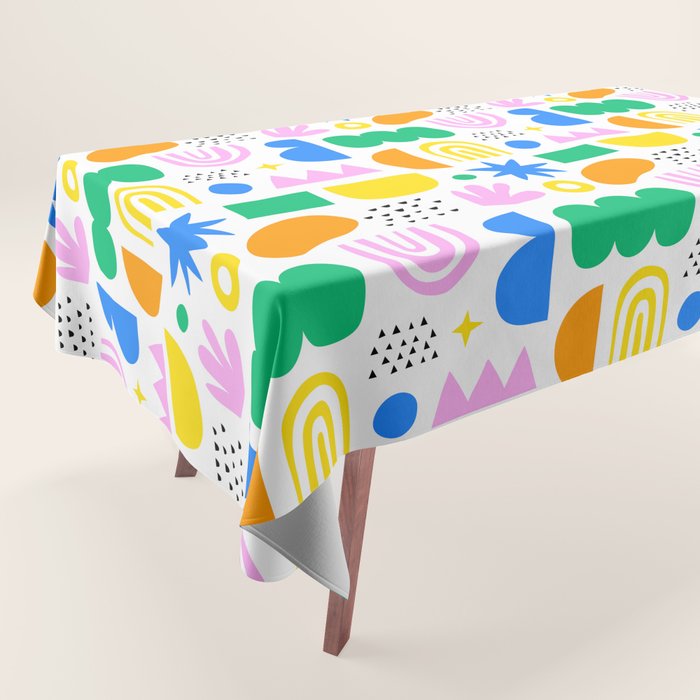 Colorful abstract organic shape art pattern Tablecloth Gallery Image 1