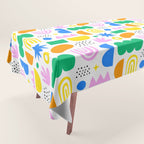 Colorful abstract organic shape art pattern Tablecloth Gallery Image 1
