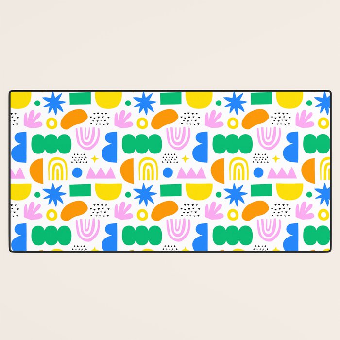 Colorful abstract organic shape art pattern Desk Mat Gallery Image 3