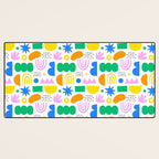 Colorful abstract organic shape art pattern Desk Mat Gallery Image 3