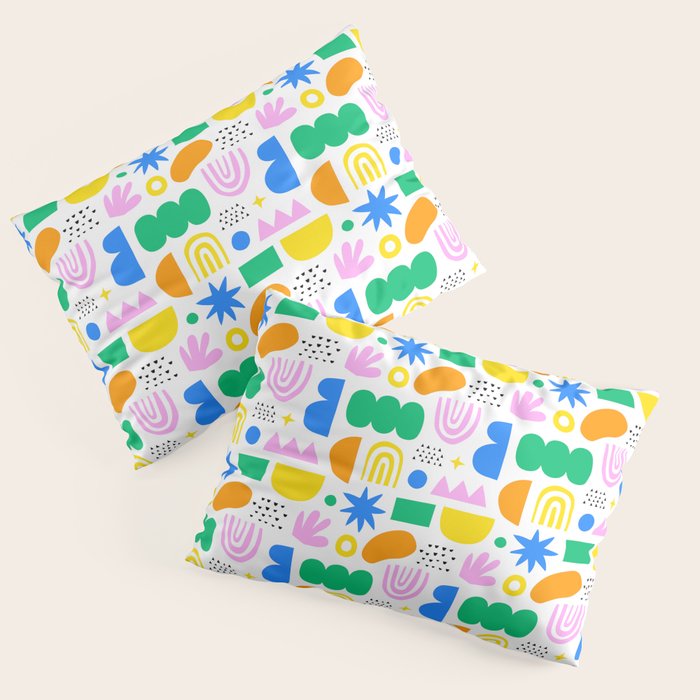 Colorful abstract organic shape art pattern Pillow Sham Gallery Image 1